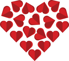 red hearts icon, Heart vector design