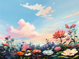 flowers and sky