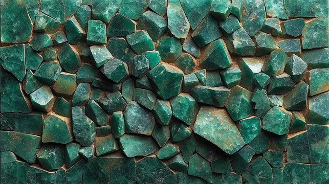 An emerald with a green pebble pattern patterns created by green pebbles add texture and naturalness emer