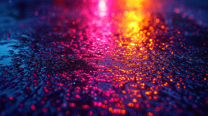 Asphalt in the style of holography overflow of colors and shades that give asphalt a holographic and unusual appearan