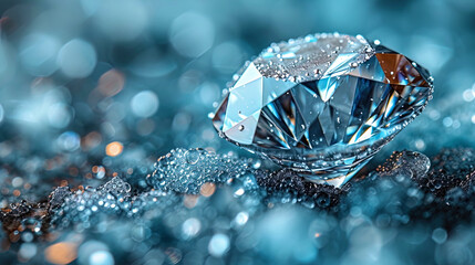 A diamond with the effect of ice crystals ice patterns that create the impression of ice crystals give the diamond a crystal loo