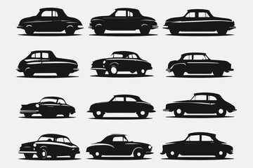 Collection of fantastic car silhouettes