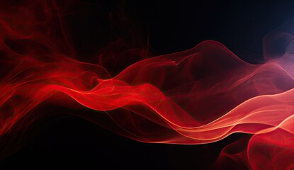 bright red moving smoke is spreading on a dark black background