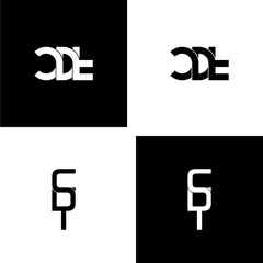 cdt typography letter monogram logo design set