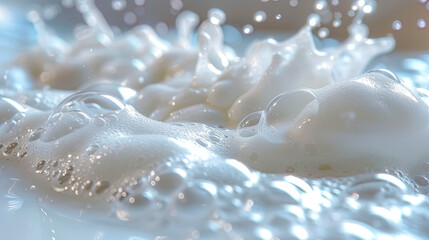 Foam with the effect of air bubbles large and air bubbles on the surface, creating a feeling of lightnes