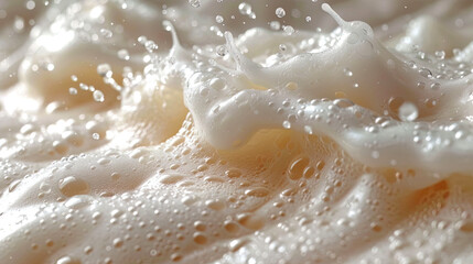 Foam with the effect of a wet surface the effect of humidity, creating a feeling of freshness and naturalnes