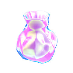 3d Rendering abstract Holographic shape Illustration