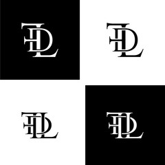 fld lettering initial monogram logo design set