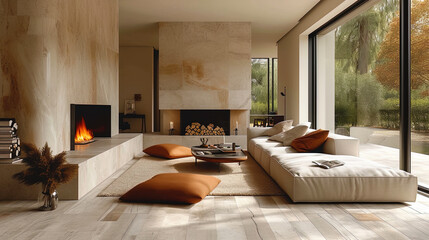 Laminate with the effect under the wool, adding naturalness and comfort to the ro