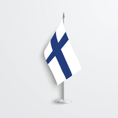 Elevate your space with the Finland Table Flag Vector. Ideal for events or desk decor, it embodies Finnish pride in a stylish and compact design.
