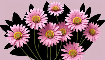 Exquisite Pink Daisy Vector Art for Your Design Needs