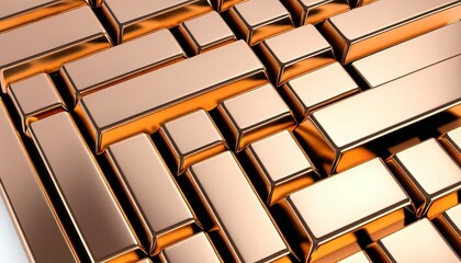 High-Quality 3D Render of Bronze and Copper Bar
