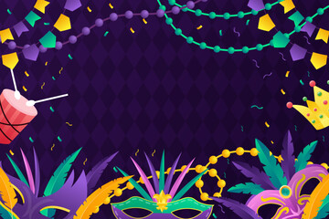 gradient mardi gras background illustration with copy space area © Slow Area