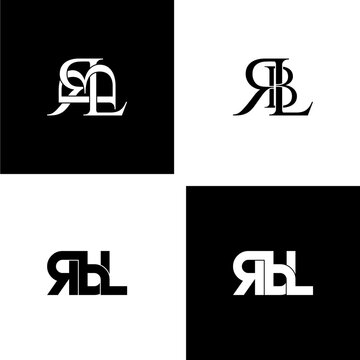 rbl typography letter monogram logo design set