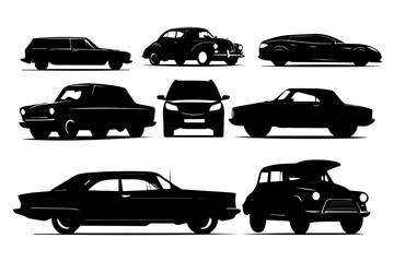 Collection of fantastic car silhouettes
