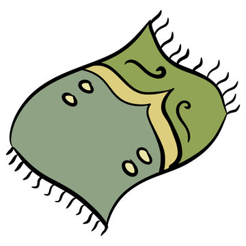 recommend clip art: Green Muslim praying mat doodle illustration