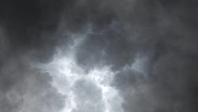 Staccato Lightning Supercell Thunderstorm 4k