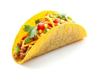 Mexican taco isolated on a white background : Generative AI