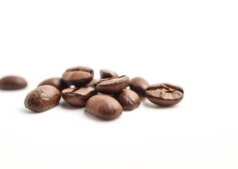 Naklejka premium Coffee beans. Isolated on a white background. : Generative AI