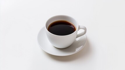 Fototapeta premium White cup of black coffee isolated on white background : Generative AI