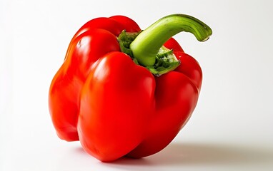 red sweet bell pepper isolated on white background. Set or collection : Generative AI