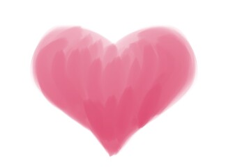 pink heart isolated on white. Love illustration. Heart shape illustration. Minimal style. Happy Valentines day, Mothers day, birthday concept.