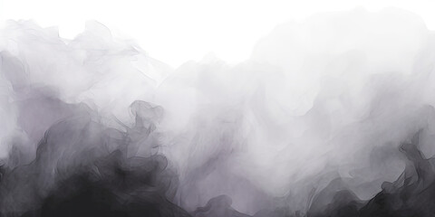 black smoke on bwhite background, black watercolor waves, streaks and spots of paint and ink on a white background, smoke overlay layer