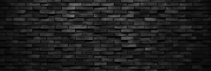 Fotobehang old black wall texture background, black brick wall, background, vintage black wall texture, banner © Nice Seven