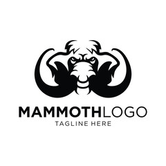 Mammoth Head Logo Design. Simple and Modern. Vector illustration