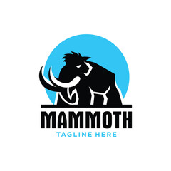 Mammoth Logo Design. Simple and Modern. Vector illustration - obrazy, fototapety, plakaty