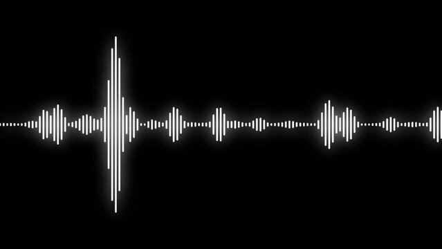 4k abstract music sound wave or audio wavefrom isolated on black background.Line digital minimalist voice and soundtrack.