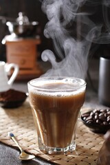 hot coffee on the table