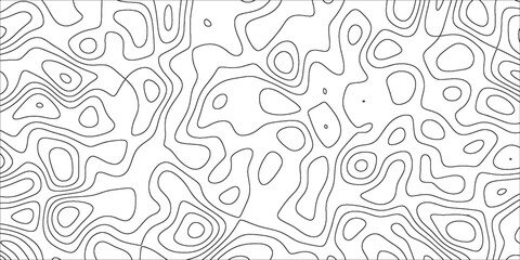 Topographic map background with geographic line map with elevation assignments.Modern design with White topographic wavy pattern design. Paper Texture Imitation of a Geographical map shades .