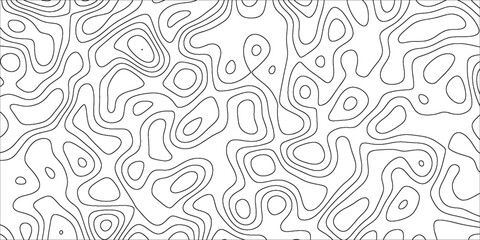 Topographic map background with geographic line map with elevation assignments.Modern design with White topographic wavy pattern design. Paper Texture Imitation of a Geographical map shades .