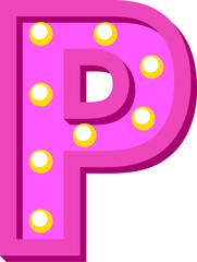 Marquee Lamp Letter Alphabet P - obrazy, fototapety, plakaty