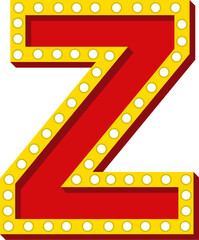 Retro Cinema Light Letter Alphabet Z