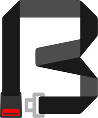 Seatbelt Letter Alphabet Vector B