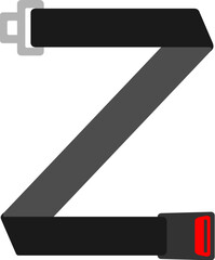 Obraz premium Seatbelt Letter Alphabet Vector Z