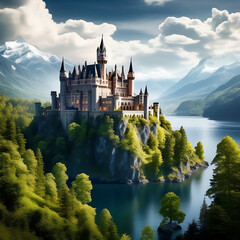 Fototapeta premium castle on the lake