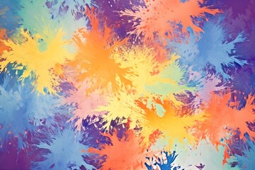 Explosion of Colors in Abstract Art Painting