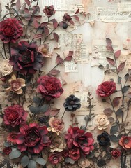 vintage style roses background perfect for valentine, card, poster, wallpaper