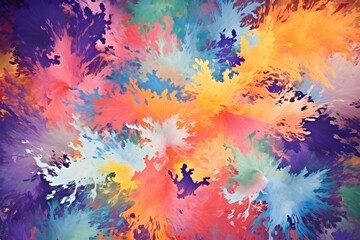 Explosion of Colors in Abstract Art Painting