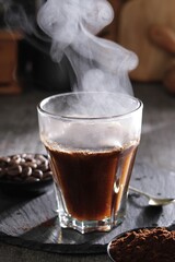 hot coffee on the table