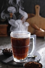 hot coffee on the table