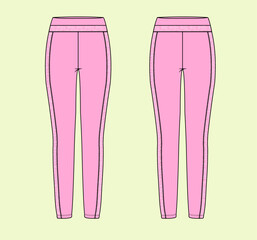 Workout Activewear Leggings - Gym and Sports Vector Flat Sketch
