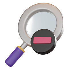 Zoom Out, 3D Icon for Graphic Design Concepts. 3D Render