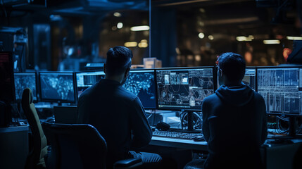 Obraz premium a moment of collaboration as programmers cooperate at an information technology company