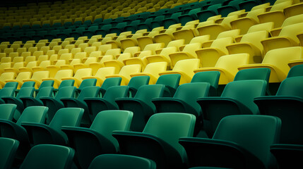 empty seating at a green arena