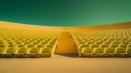 Obraz premium many yellow seats sitting in rows