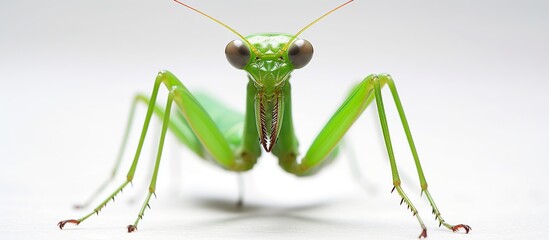 photographed the mantis against a white background.